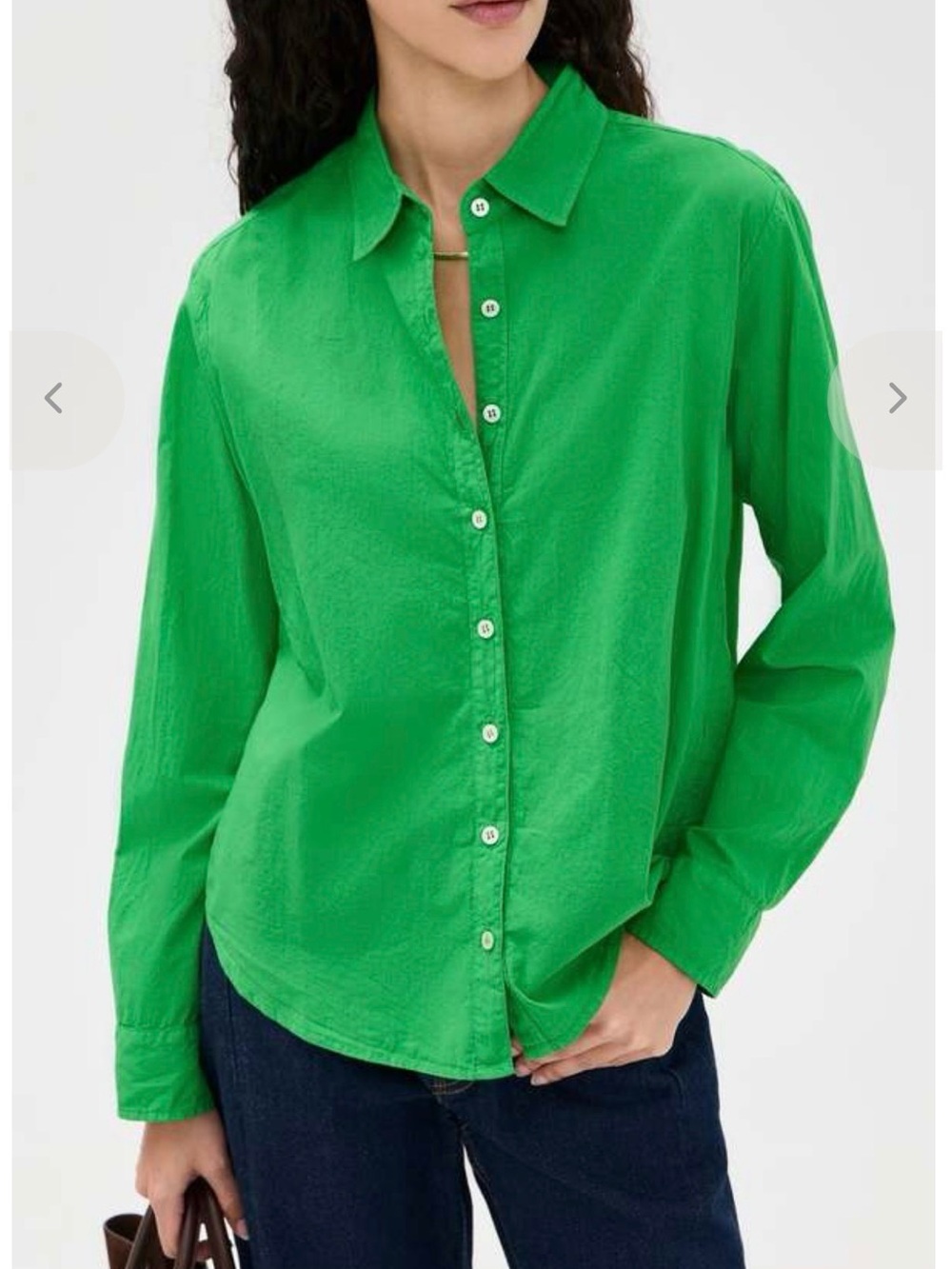 XiRENA Bright Green Casual Button-Down Shirt